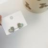 Pendientes de botón encantadores de cristal verde claro cosido diseño de nicho femenino estilo frío pendientes de aguja de plata 925 pendientes combinables