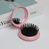 Peine pequeño plegable con bolsa de aire y espejo de maquillaje, bricolaje, bonito cojín de aire para niña, peine de masaje para la cabeza, espejo, venta al por mayor