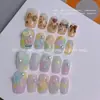 Caja de 6 Compartimentos con Lazos Estampado Leopardo, Pedrería Blanca Puntiaguda, Pequeñas Flores para Decoración de Uñas, Lazos Aurora para Decoración de Uñas, Ins