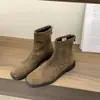 Botas Martin Retro Marrones de Tacón Grueso para Mujer, Nuevas Botas Individuales Primavera y Otoño 2025, Botas Delgadas de Gamuza, Botas Cortas Estilo Coreano