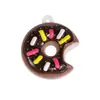 Acrílico Colorido Donut Desenho Animado Cola Cremosa Pingente Chaveiro Acessórios Material Pingente Joias DIY Atacado