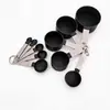 Atacado do Fabricante Conjunto de Copos Medidores de Aço Inoxidável com Oito Peças, Conjunto de Copos e Colheres Medidoras de Plástico, Ferramentas de Cozinha Doméstica para Assar