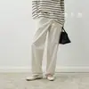 Pantalones Casuales Ligeros de Algodón Lavado Ligeramente Arrugado Secado al Sol Naturalmente Importados de Japón CES, Pantalones Casuales de Nicho Ligeros de Lujo para Mujer