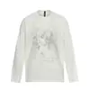 Camiseta Casual Masculina de Manga Longa com Estampa de Personagem Retro Americana, Solta, Tendência Ins para Primavera e Outono, Gola Redonda