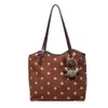 Bolsa de Bolinhas Feminina 2026 Novo Estilo Tendência Outono Retrô Merade Camurça Bolsa de Ombro Única Bolsa Tote de Grande Capacidade