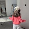 Suéter de Terciopelo de Una Pieza para Niñas Kidsren's Otoño e Invierno 2025 Grueso Cálido Jersey Cuello Alto Color Puro Camiseta Base para Niños