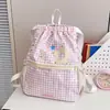 Nova Bolsa Versátil para o Dia a Dia 2026 com Cordão, Mochila de Ombro Único para Estudantes de Grande Capacidade com Bolinhas, Bolsa de Nylon