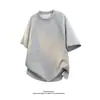2026 Verão Nova Camiseta Masculina Manga Curta Patchwork Retrô Americano Gola Redonda Casual Camiseta Masculina