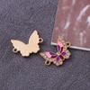 Estilo Nuevo Transfronterizo Estilo Ins Mariposa Colorida Pedrería Aleación Joyería Accesorios DIY Collar Pendientes Llavero Colgante