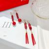 Aretes Rojos Estilo Chino Tendencia Estilo Étnico Boda Año Nuevo Pendientes Festivos Pendientes de Cara de Ópera de Pekín Pendientes de Año Nuevo Mujer