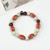 Pulsera de Cerámica Transformada en Horno de Jingdezhen con Cuentas Irregulares en Forma de Frijol, Nueva Pulsera Estilo Retro Nacional Chino, Lote Mixto Multicolor