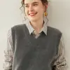 Chaleco Suéter de Punto Baicai Terciopelo Otoño/Invierno Nuevo Top sin Mangas Holgado Capa Base Color Sólido Camisola