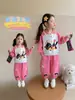Conjunto Deportivo Casual de Dibujos Animados para Niñas Primavera y Otoño Elegante Nuevo 2026 Conjunto de Dos Piezas con Sudadera Elegante y de Moda para Niños