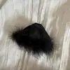 Pinza para el cabello de pluma de avestruz morada de baja saturación con volumen añadido para sesiones de fotos, Pinza de tiburón, Accesorio para el cabello que realza el ambiente