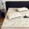 2026 Nuevo Modelo Grado A Polietileno Serie de Plantas Verdes Jacquard Enfriamiento Alfombrilla Suave 90*200cm Juego de Dos Piezas