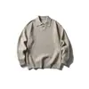 Marca de Moda Americana Masculina North Boundary 2025 Inverno Novo Estilo Old Money Suéter de Gola Lapela Masculino Suéter de Tricô Cor Sólida Jaqueta