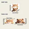 Decoração de Parede Divertida Transfronteiriça-F1075 Gatinho Fofo e Urso Marrom Sala de Estar Quarto Adesivos de Decoração de Parede Atacado Autoadesivo