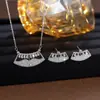 Conjunto de Colar e Brincos TEMU em Forma de Leque com Zircônia de Luxo para Mulheres, Corrente de Clavícula Versátil e da Moda, Joias de Alto Padrão do Oriente Médio