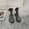 Botas pretas skinny Martin femininas 2024 novo marrom verão fino couro macio frito rua marrom pequenas botas curtas para crianças