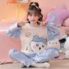 Pijama infantil de algodón peinado para primavera, conjunto de aire acondicionado de dibujos animados para niños, atuendo casual y moderno para niños
