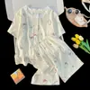 Pijama Nuevo de Verano 2026 para Niñas, Bonito de Manga Corta y Shorts, Pijama de Algodón Nube, Conjunto de Verano para Niños Mayores