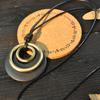 Nueva y simple cuerda de cera retro negra, anillo geométrico de madera creativo, collar, moda coreana, venta al por mayor de fábrica
