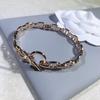 Pulsera de Plata Pura con Incrustaciones Completas de Diamante, Pulsera Versátil y Elegante con Cierre Ot, Collar Dopamina Estrellado, Collar Largo de Diseñador