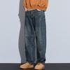 Kuvine Otoño e Invierno American Vintage High Street Jeans de Cintura Holgada para Hombre con Costuras Holgadas Rectos de Pierna Ancha Pantalones Largos