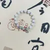Novo estilo chinês estilo antigo pulseira de corda elástica com contas pulseira de contas de vidro para menina doce barraca de mercado noturno joias por atacado