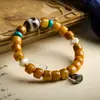 Pulsera de Cuentas de Hueso de Yak de Xizang Wen Juega Pulsera de Etiqueta de Hueso Zakilam Joyería de Estilo Étnico Venta al por Mayor Femenino Masculino