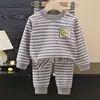 Conjunto de Ropa Interior Térmica de Lana para Niños Ropa de Otoño de Seda para Bebé Pantalones de Otoño Niños Medianos y Grandes Pijamas de Invierno Cepillados por Ambos Lados Venta al por Mayor