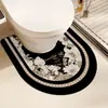 Alfombrilla de pie en forma de U para baño de lujo ligero para el hogar, Alfombrilla de suelo de tierra de diatomeas absorbente de agua de secado rápido, Alfombrilla antideslizante para baño, Se puede cortar a medida