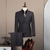 Conjunto de traje de alta gama, traje de punto de doble botonadura casual de negocios, traje de boda, atuendo formal, atuendo premium para novio
