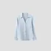 Nuevo en stockCamisa blanca de lino natural de manga larga, color liso, cuello en V, simple y versátil para mujer, casual Q252004