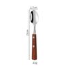 Venta al por mayor de fábrica 304 acero inoxidable cuchillo y tenedor cuchara estilo japonés mango de madera de peral juego de cubiertos occidentales cuchillo para carne y tenedor palillos de madera