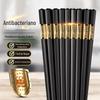 Novos pauzinhos de liga preta resistentes a altas temperaturas e não mofados 10 pares para Home Hotel Fast Food Restaurante Hotel Chopsticks Antiderrapantes