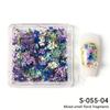 Nuevo estilo transfronterizo de flores secas para uñas, flores japonesas mixtas reales con estrellas, pequeñas flores en caja, joyería para uñas, flores secas para uñas