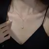 Colar Feminino com Pingente de Cabacinha Dupla em Prata 925 Banhada Fulu Luxo Leve Nicho Avançado 2022 Novo Fashionável Corrente para Clavícula