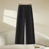 Calça de terno feminina cinza, nova moda primavera/outono 2026, calça pantalona, calça reta cropped petite