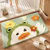 Alfombrilla antideslizante para baño, alfombrilla de puerta de inodoro de Shiba Inu de dibujos animados para dormitorio, alfombra de mascota aterciopelada, alfombrilla de suelo absorbente para baño