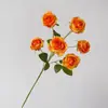 Novas Flores Artificiais 2026 Novo Modelo Rosas Pequenas de 6 Cabeças Imitação de Alta Qualidade Materiais Florais para Salão de Casamento Manta Pequenas Rosas de Seda Roxas