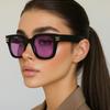Nuevas gafas de sol tipo caja para hombre y mujer, moda europea y americana, gafas decorativas para fotos callejeras, tendencia coreana, gafas de sol de personalidad simple