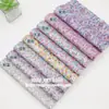 Paquete de Materiales para Lazos de Accesorios para el Cabello DIY 20x22CM Lentejuelas Grandes Pequeñas de Alto Brillo Patrón de Escamas de Pez Patrón de Ondas de Agua Tela de Cuero diy