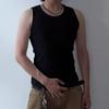 Camiseta sin mangas de alta gama ajustada para hombre, estilo americano de verano, fitness, elástica, ajustada, sin mangas, capa base para hombre