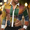 Camisa de manga larga de talla estándar de moda europea y americana para hombre, camisa de manga larga con estampado digital para hombre de comercio exterior, ropa casual de moda transfronteriza