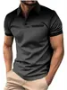 2026 Cross Amazon Verão Masculino Nova Camisa Polo Estampada em Degradê com Bolinhas Manga Curta Camiseta Esportiva Masculina