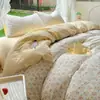 Set de cuatro piezas de algodón de grado A para maternidad e infantil, sábana para dormir desnudo, funda de edredón, gorro de cama, juego de tres piezas para dormitorio de estudiantes, estilo ins, juego de algodón puro