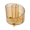 Cubo de almacenamiento de brochas de maquillaje de lujo ligero, organizador de escritorio para lápices de cejas, peine, caja de almacenamiento para labiales, almacenamiento de cosméticos, con patas altas, portalápices