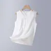 Camisa con Base de Satén de Acetato Imitación, Ropa Profesional, Chaleco Interior para Mujer, Nuevo Estilo de Verano, Elegante Top Calado para Commuter para Usar por Encima