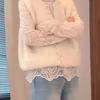 Camisa de Renda Crochê Vazada Europeia Fashionable Chic Camisa de Rede Feminina Outono Novo Estilo Francês Elegante Emagrecedor Top Empilhado